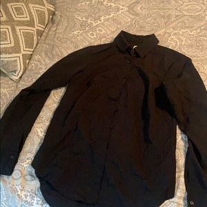 Black mesh button up